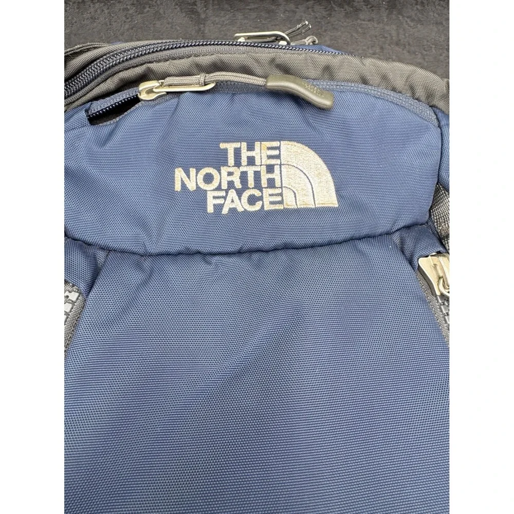 The North Face Router Transit Backpack Navy Blue Grey Laptop Travel Bag Mens